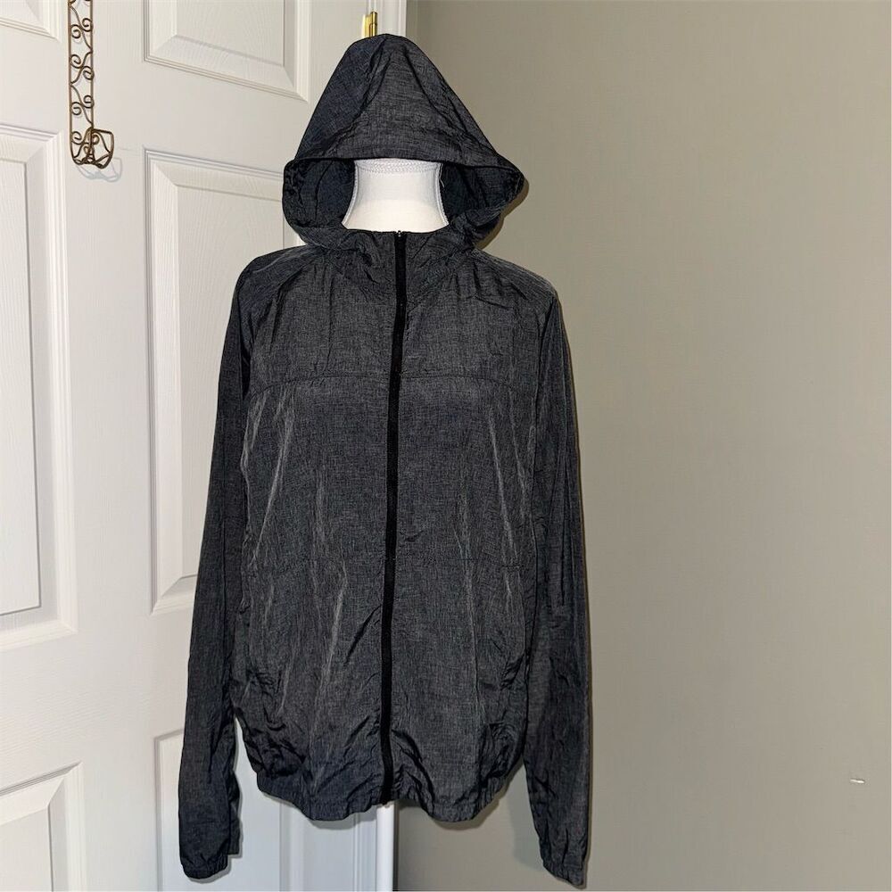 Isaora Men's Gray Packable Lightweight Shell Jacket Windbreaker Rain Hooded S